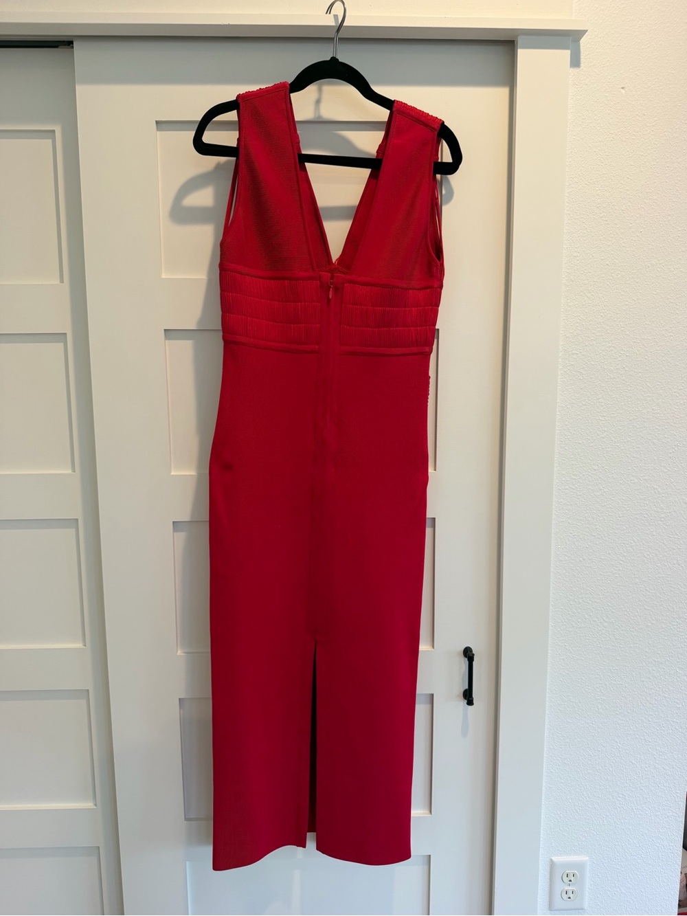 Herve Leger Red Bandage Midi Dress